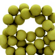 Acrylic beads 4mm round Matt Light army green